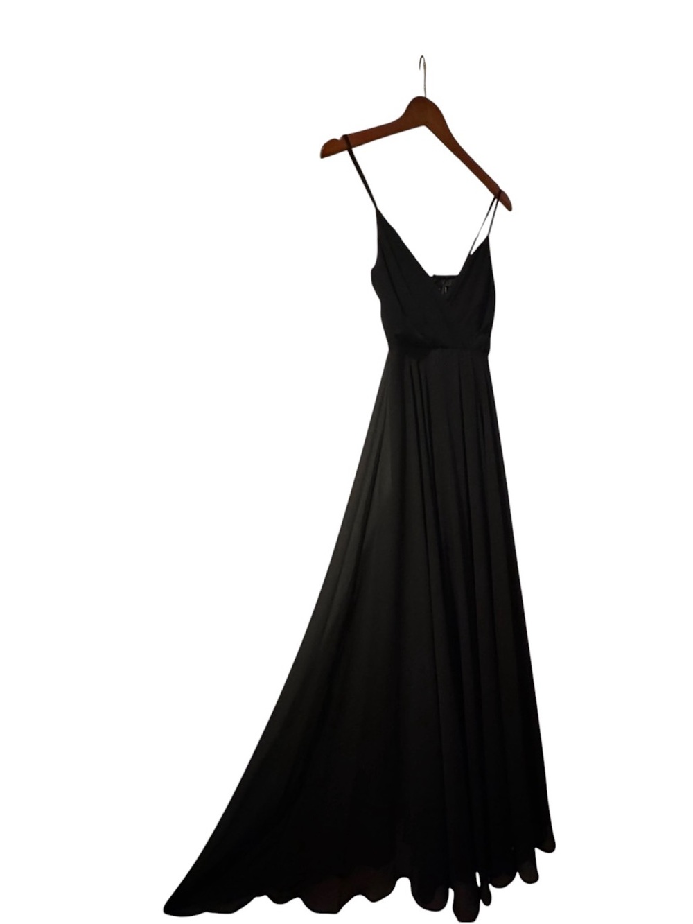 NWT Lulus Black Maxi Bridesmaid Dress XS | V-Neck Empire Waist Formal Gown
